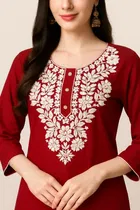 Cotton Embroidered Short Kurti for Women 