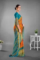 Moss Chiffon Printed Saree for Women 