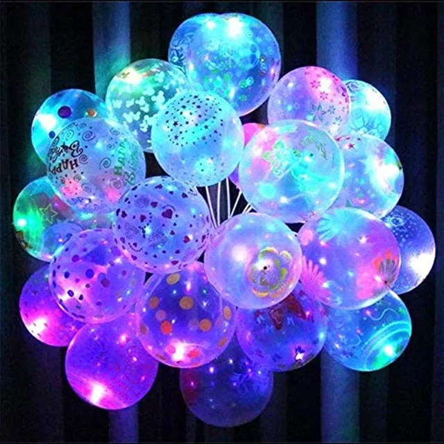 LED Balloons for Party Balloons for Birthday Balloons for Decoration Party Props (Printed Balloons, 15 Pcs)
