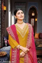 Cotton Solid Kurta Set with Dupatta for Women 