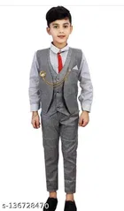 3 Pcs Coat Pant Set for Boys 
