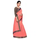 सिद्धिदाता टेक्सटाइल विमेंस ज़ेरी बॉर्डर कॉटन साड़ी विद अन-स्टीट्च्ड ब्लाउज पीस 