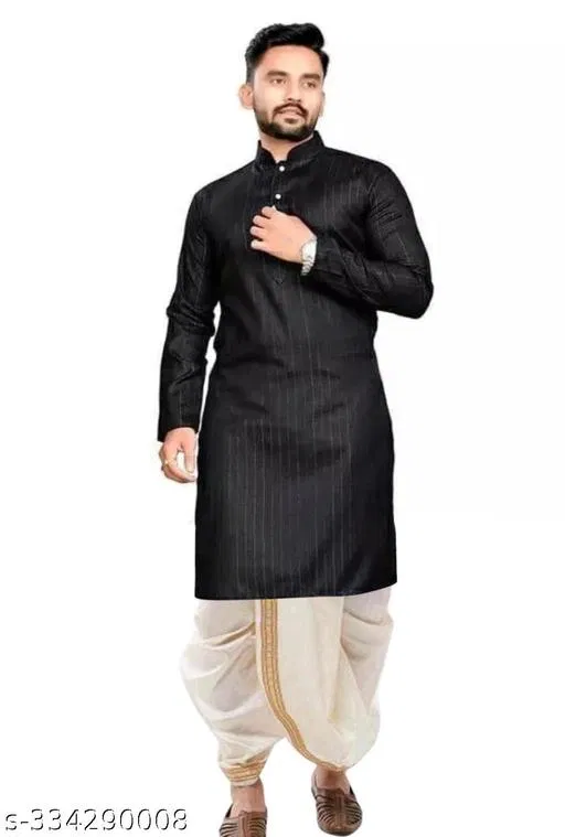 Kurta for Men (Black, L)