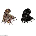 Poly Chiffon Scarves for Women, Multicolor, Pack of 2