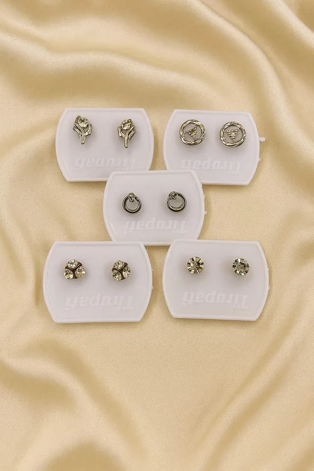 Trendy Stud Earrings Combo Pack of 5 Pairs for Women & Girls (Pack of 5)