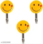 Plastic Smiley Wall Hooks (Assorted, Pack of 3)