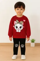 Hoisery Printed Clothing Set for Girls 