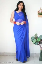Pre-draped Georgette Saree for Women 
