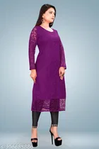 Net Kurti for Women,  Purple  