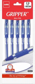 Cello Gripper-1 Ball Pen, Blue - Pack of 5