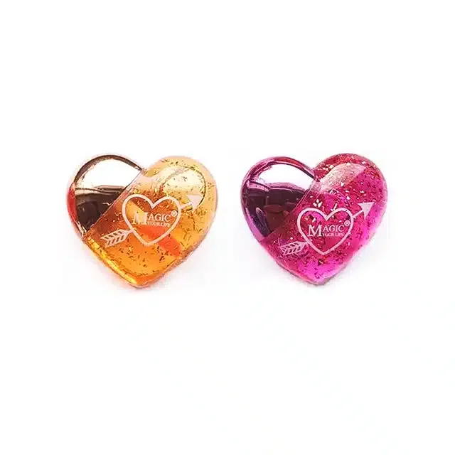 Heart Shaped Liquid Lip Gloss for Women (Multicolor, Pack of 2)