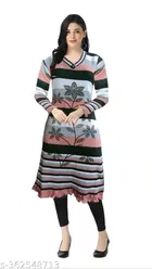 Woolen Printed Kurti for Women 