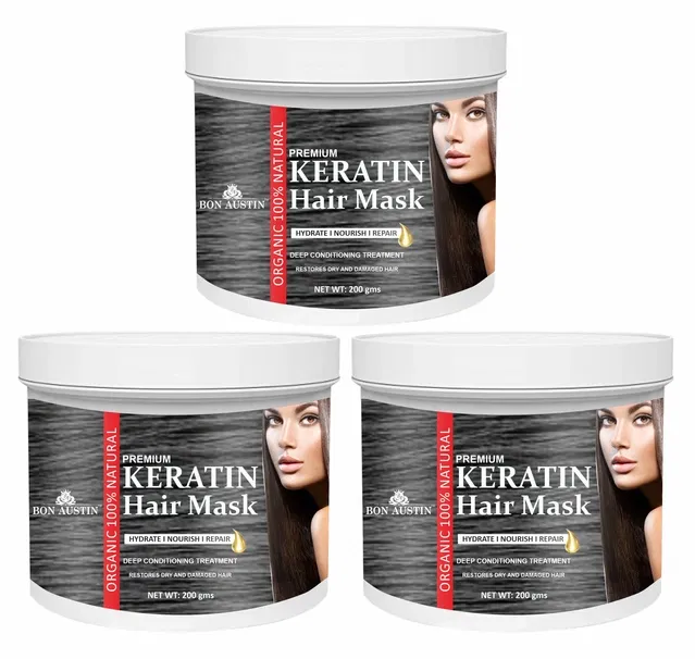 Bon Austin Keratin Hair Mask (200 g, Pack of 3)