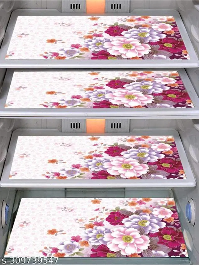 Waterproof Fridge Mats (Multicolor, Pack of 4)