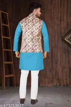 Cotton Kurta Set with Koti for Men 