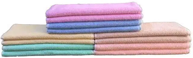 Cotton High Absorbent Antibacterial Hand Towels (Pack of 12) (Multicolor, 12x18 inches)