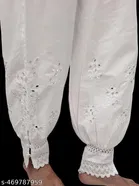 Cotton Solid Salwar for Women, White 