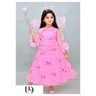 Cotton Blend Solid Dress for Girls (Pink, 0-1 Years)