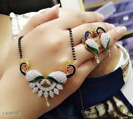 Brass Mangalsutra Set for Women (Gold, Free Size)