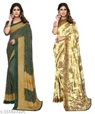 Designer Printed Georgette Saree for Women, Pack of 2 