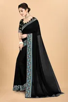 Vichitra Embroidery Saree for Women 