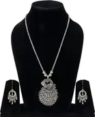 Oxidised Designer Necklace with Earrings Set for Women & Girls 