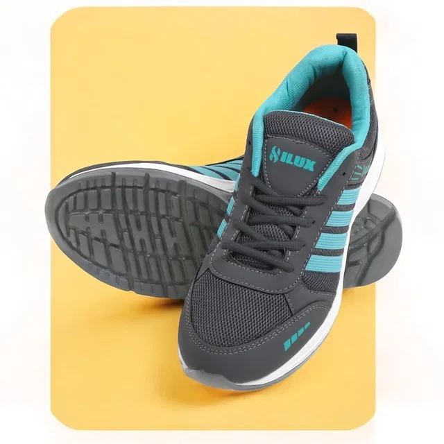 Casual Shoes for Men (Grey & Sky Blue, 8)