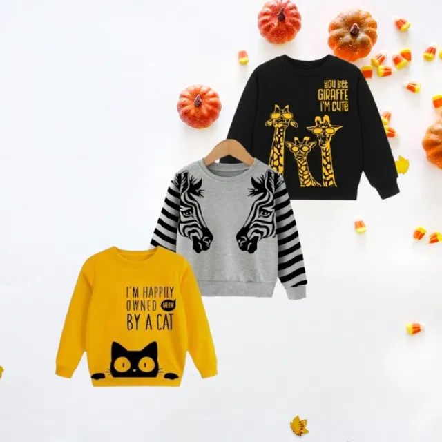 Cotton Full Sleeves Printed Sweatshirt for Kids (Multicolor, 9-12 Months) (Pack of 3)