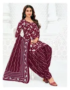Floral Crepe Punjabi Suit Material for Women 
