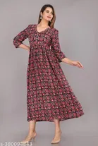 Anarkali Rayon Printed Kurti for Women 