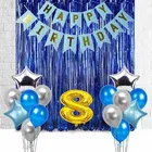 8th Happy Birthday Balloon Decoration,Blue,Set Of 1