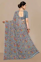 Kanooda Prints Georgette Women Saree With Un-stitched Blouse 