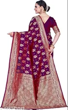 Banarasi Silk Zari Woven Saree for Women 