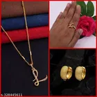 Alloy Pendant with Ring & 1 Pair Earrings for Women 
