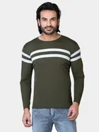 Cotton Blend Round Neck T-shirt for Men, Olive 