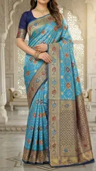 Banarasi Woven Silk Blend Saree for Women 