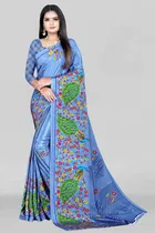 Crepe Printed Saree for Women 