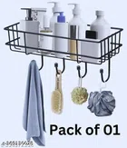 Stainless Steel Bathroom Shelves (Black)