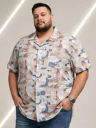 Cotton Blend Printed Shirt for Men, Multicolour 