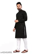 Embroidered Solid Kurta Set for Women 
