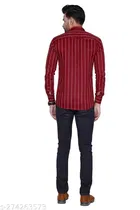 Cotton Blend Checked Shirt for Men, Maroon 