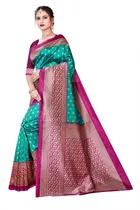 Mysore Silk Printed Saree for Women (Green, 6.3 m)