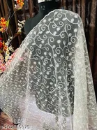 Floral Embroidered Net Dupatta for Women 