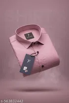 Cotton Blend Solid Shirt for Men, Lavender 