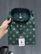 Cotton Blend Printed Kurta for Men 
