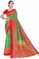 कानूड़ा प्रिंट्स फैंसी विमेंस मैसूर आर्ट सिल्क प्रिंटेड साड़ी 