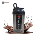 Plastic Gym Shaker Bottle (Black, 500 ml)