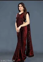 Lycra Sequence Saree for Women 