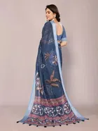 Silk Woven Design Saree for Women, Blue 