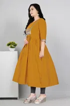 Zari Embroidered Cotton Blend Anarkali Kurti for Women 